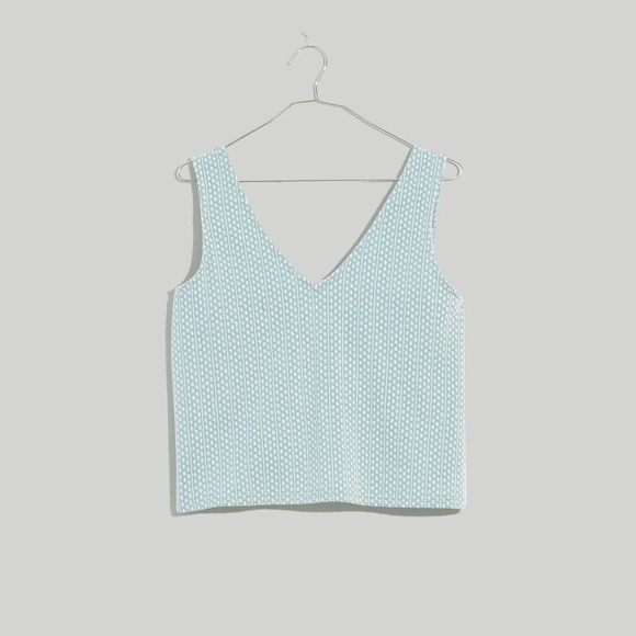 Madewell Jacquard Peekaboo Back Crop Tank in Faded Shale - Picture 4 of 10